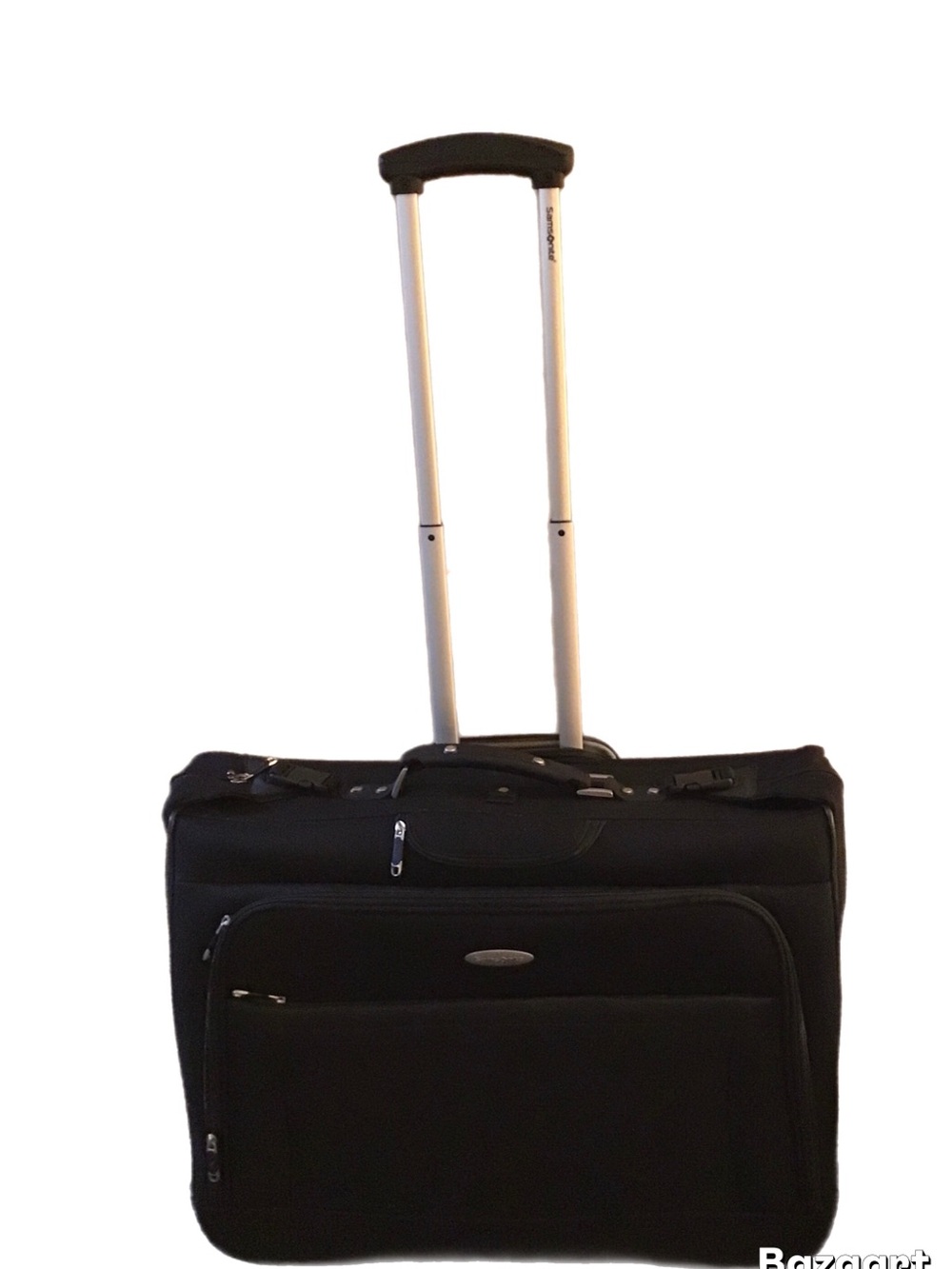 Vintage Samsonite 1910 Wheeled Black Travel Garment Bag with Telescoping Handle